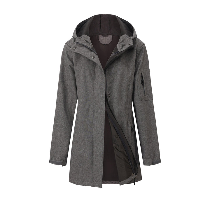 Damen nan funktionaler Softshell-Parka mit Teddyfleece-Futter, Kapuze und Taillenzug Echo Archiv