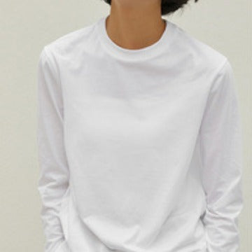 Damen Langarm-Basicshirt aus Bio-Baumwolle mit Rundhalsausschnitt und schmaler Passform Echo Archiv
