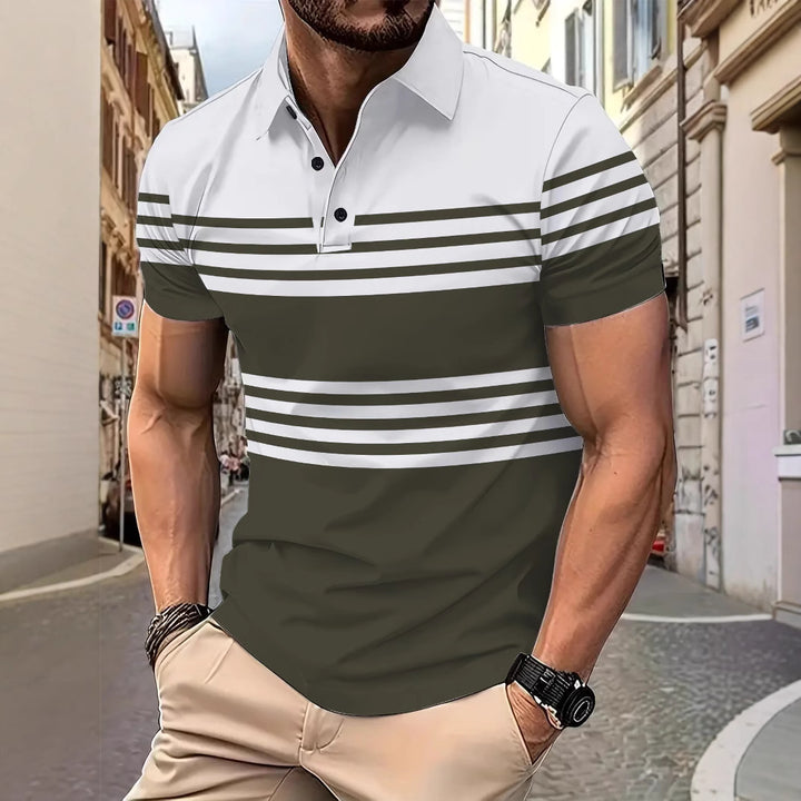 Herren Poloshirt mit modernen Streifen und hochwertigen Materialien Echoarchiv