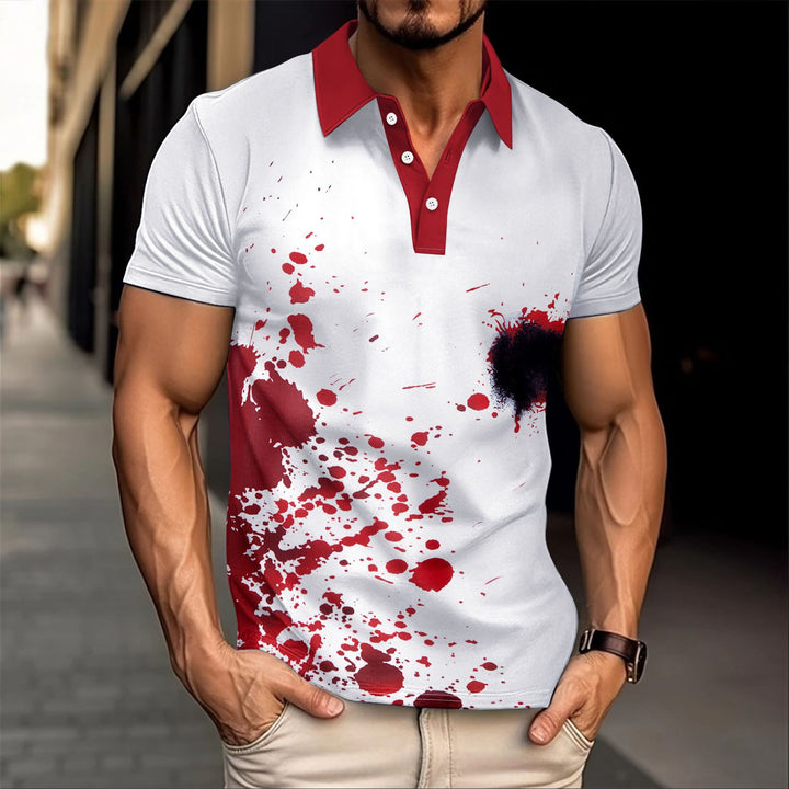Herren Poloshirt mit kreativen Farbverlauf und modischem Kragen Echoarchiv
