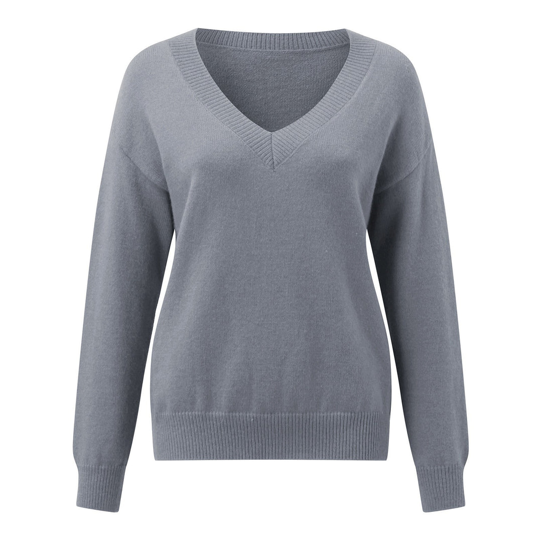 Damen V-Ausschnitt Strickpullover in feiner Wollqualität Echoarchiv