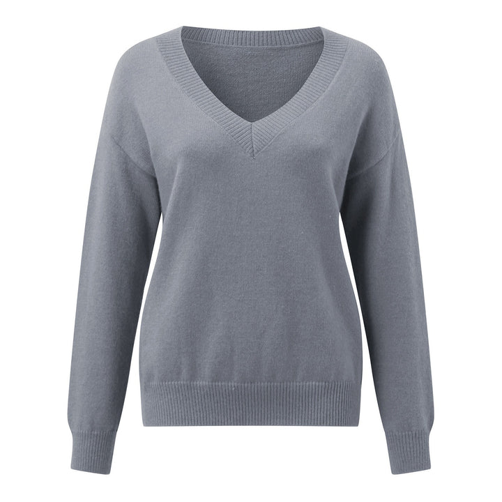 Damen V-Ausschnitt Strickpullover in feiner Wollqualität Echoarchiv