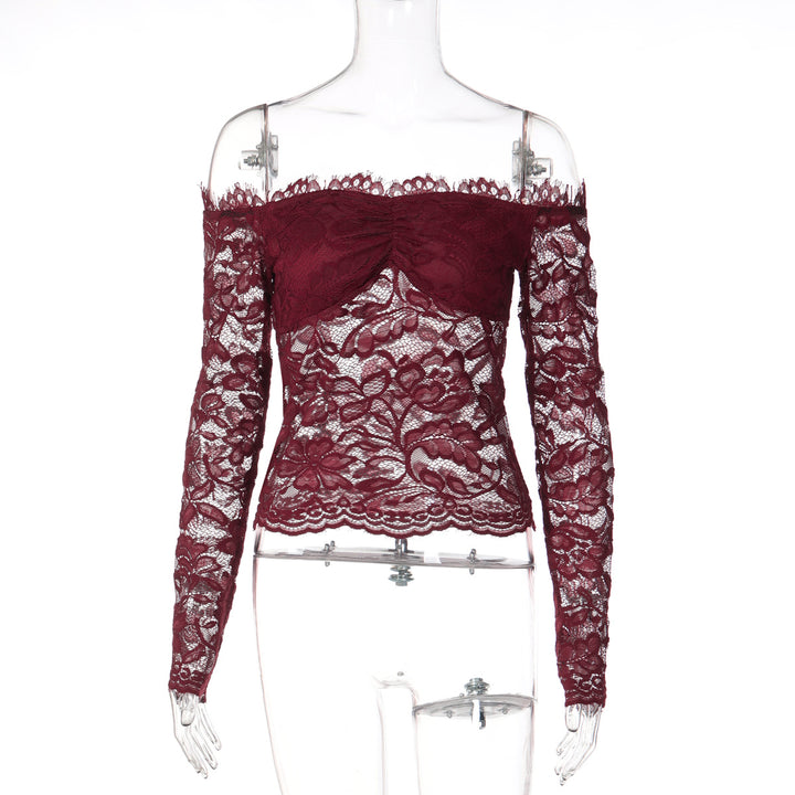Damen Spitzencrop-Top mit Off-Shoulder Design und Rüschendetails Echo Archiv