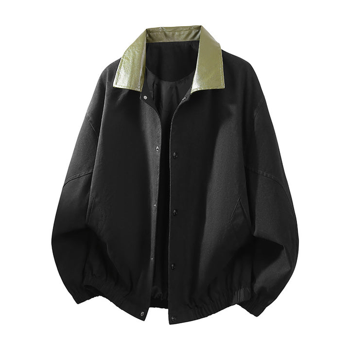 Herren Oversize Coach-Jacke mit glänzendem Kragen, verdeckter Druckknopfleiste und elastischem Saum Echo Archiv