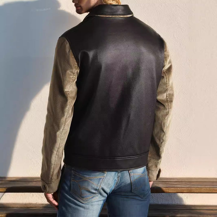 Herren modische Kunstlederjacke im modernen Design mit strukturierten Ärmeln Echoarchiv