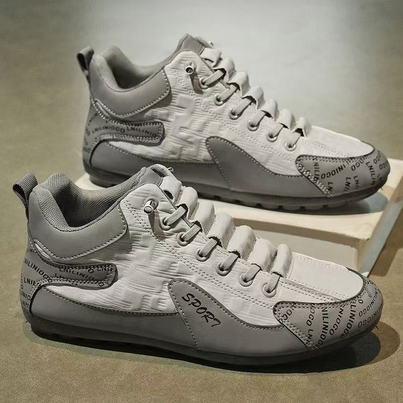 Herren Moderne leichte Schnür-Sneaker mit gepolstertem Kragen und kontrastierenden Overlays Echoarhiv – Norré
