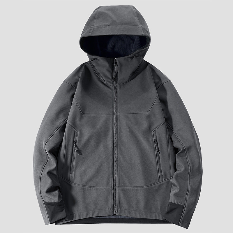 Herren Softshell Outdoorjacke mit winddichter, atmungsaktiver Membran und verstellbarer Kapuze Echo Archiv