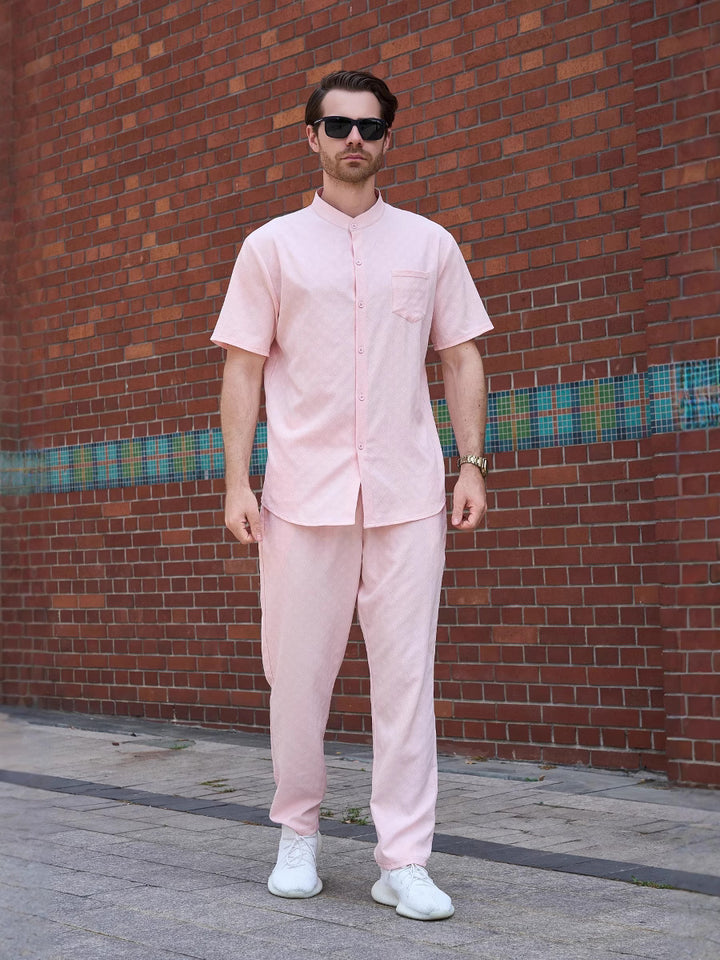 Herren lässiges Kurzarm-Hemd und Hose Set Echoarchiv