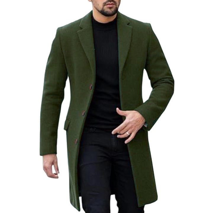 Herren eleganter Wollmantel mit modernem Schnitt und praktischen Taschen Echoarchiv