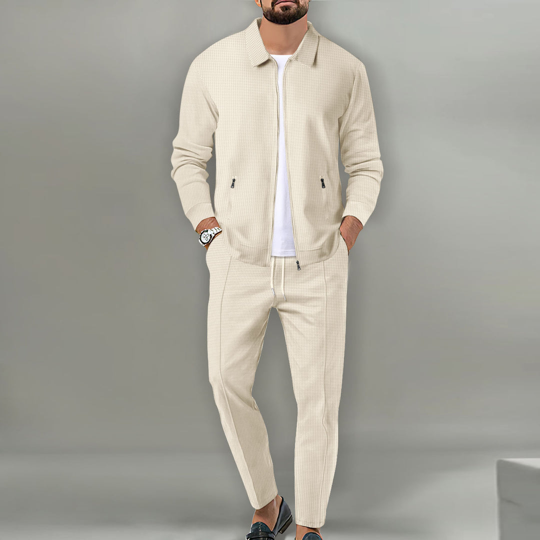 Herren Freizeitanzug mit modernem Strukturdesign und praktischen Taschen Echoarchiv