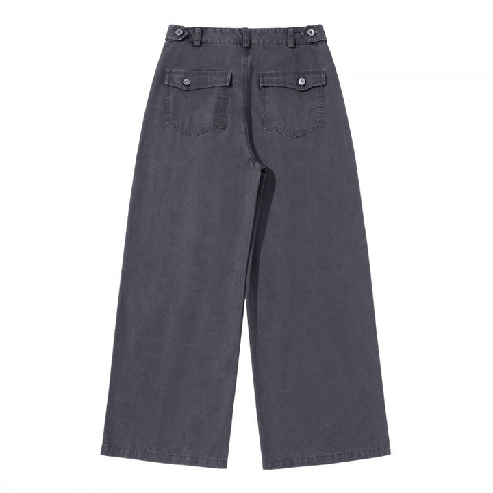 Damen Weite Bundfalten-Hose mit hoher Taille und weitem Bein Echo Archiv