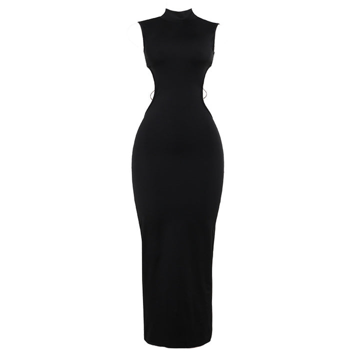 Damen Figurbetontes Maxikleid mit hohem Kragen und seitlichen Cut-Outs Echo Archiv