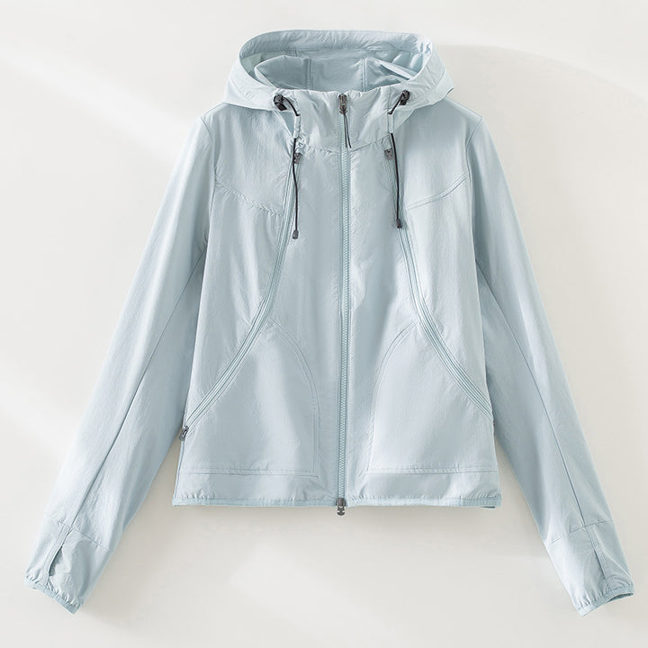 Damen Leichte Softshell-Outdoorjacke mit Kapuze und Zwei-Wege-Reißverschluss Echoarchiv