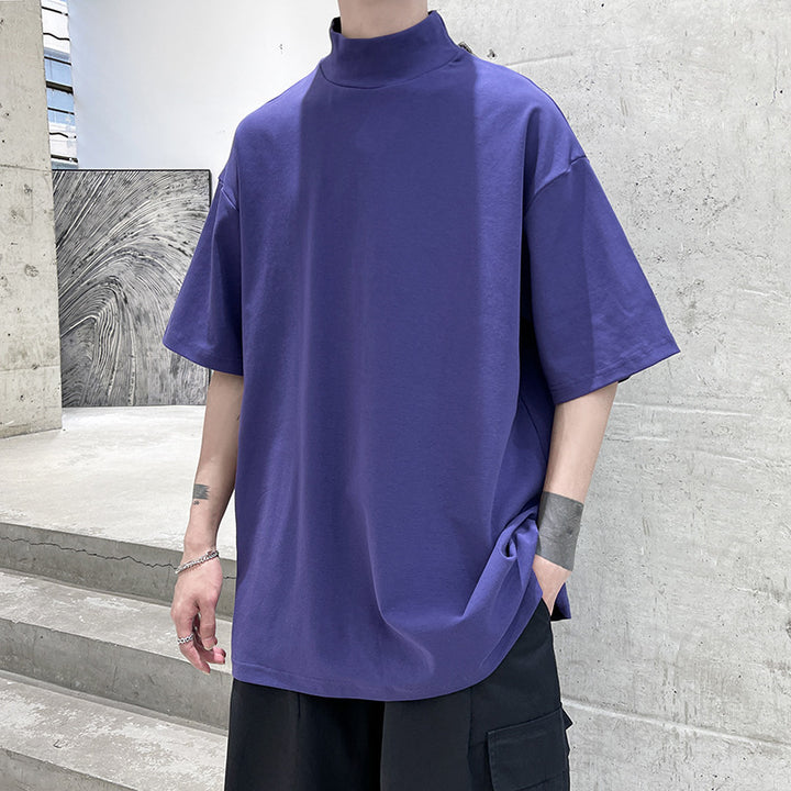Herren nan oversized Rollkragen-T-Shirt mit halblangen Ärmeln und lässiger Boxy-Passform Echo Archiv