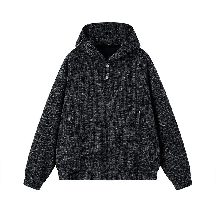Damen Modischer Kapuzenpullover mit Knopfdetails Echo Archiv