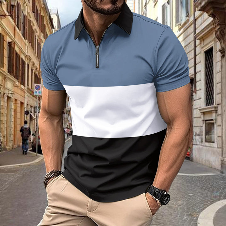 Herren Kurzarmshirt mit modernem Farbblockdesign Echoarchiv