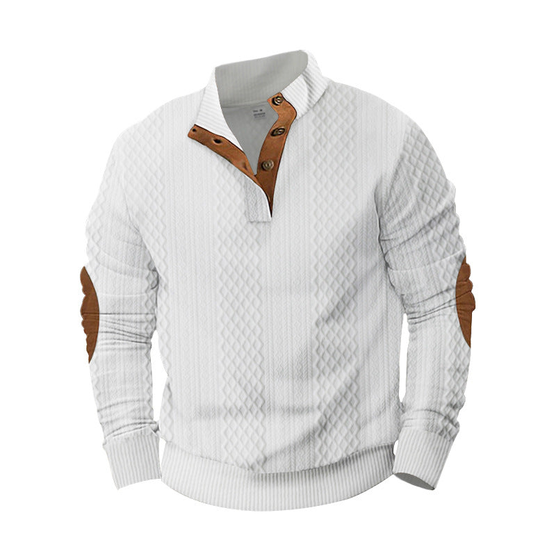 Herren modischer Strickpullover mit modernem Knopfdesign und strukturiertem Gewebe Echoarchiv