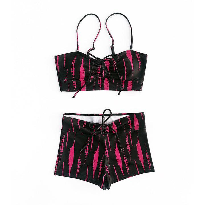 Damen Bikini-Set mit modischem Crop-Top und lässigen Shorts Echo Archiv