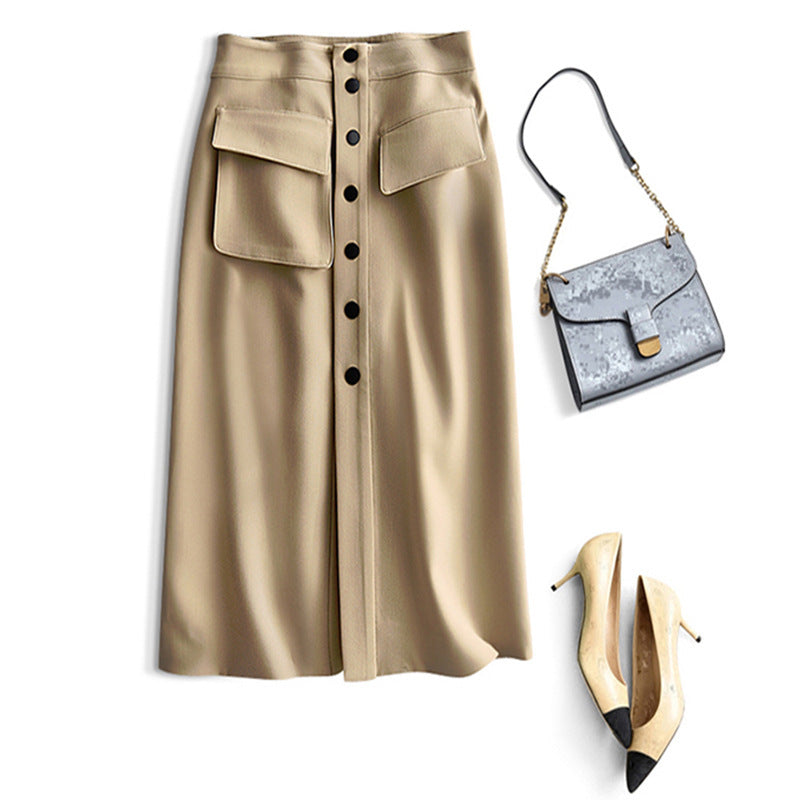 Damen Eleganter Midirock mit Taschen Echoarchiv