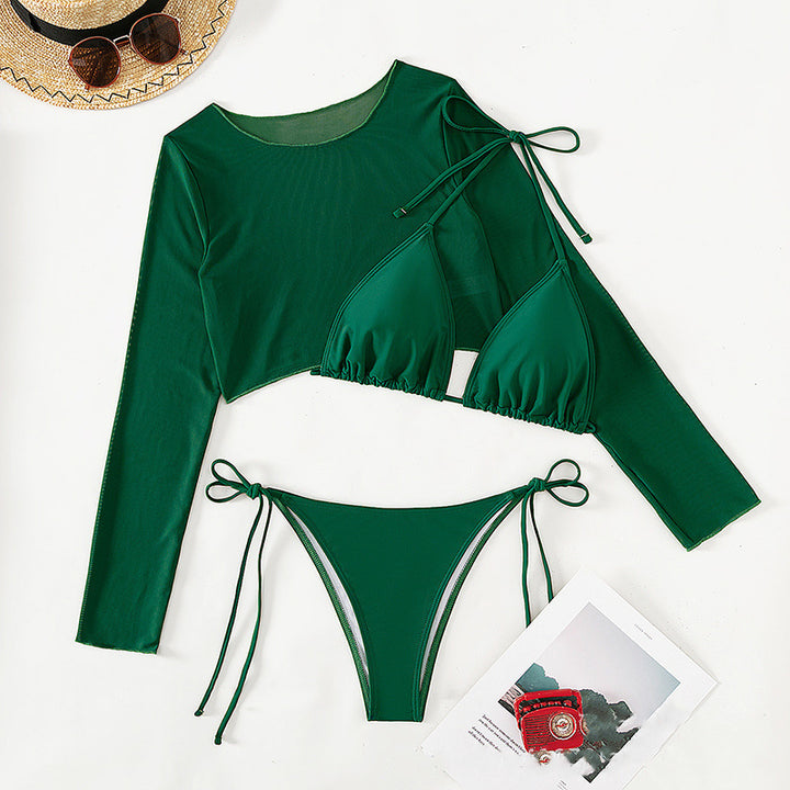 Damen Bikini-Set mit transparenter Langarmbluse Echo Archiv