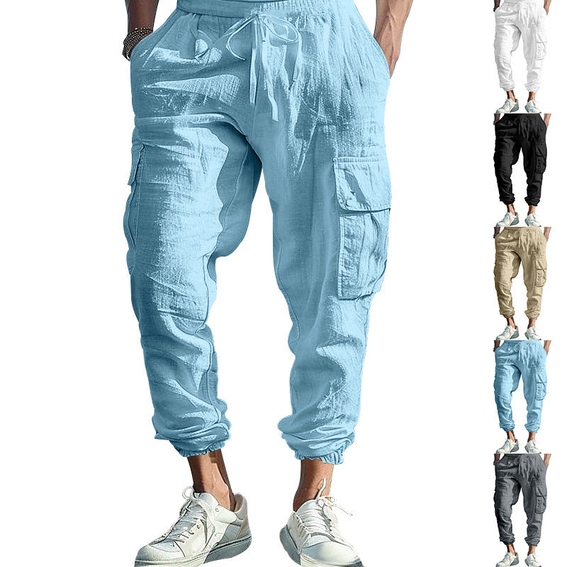 Herren lässige Cargo-Hose mit elastischem Bund und praktischen Seitentaschen Echoarchiv