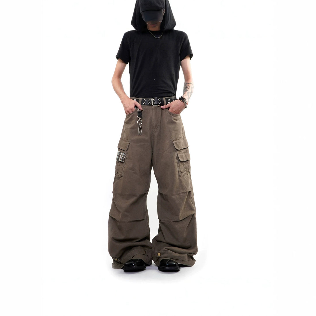 Herren Weitgeschnittene Cargo-Hose mit Taschen Echoarchiv