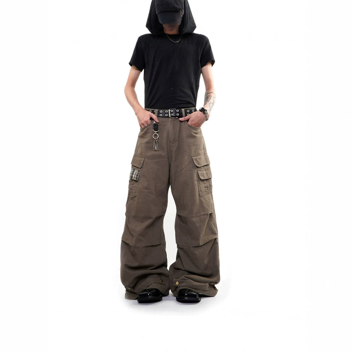 Herren Weitgeschnittene Cargo-Hose mit Taschen Echoarchiv