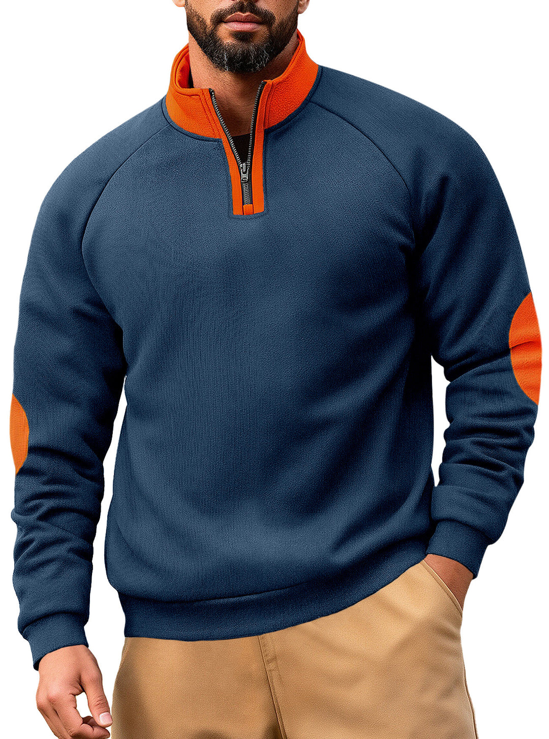 Herren Fleece-Kapuzenpullover mit innovativem Reißverschluss und Kontrastdetails Echoarchiv