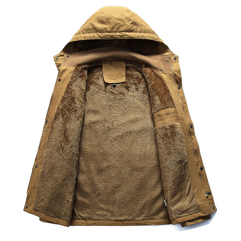 Herren nan thermisch gefütterter Canvas-Fieldparka mit Teddyinnenfutter, Kapuze und multifunktionalen Taschen Echo Archiv