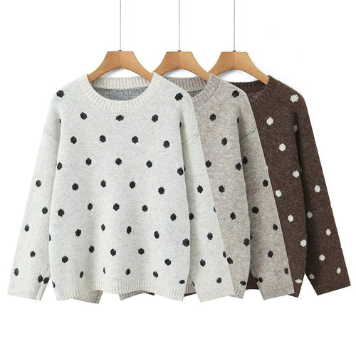 Damen Oversize Punkte‑Strickpullover mit Rundhalsausschnitt Echo Archiv