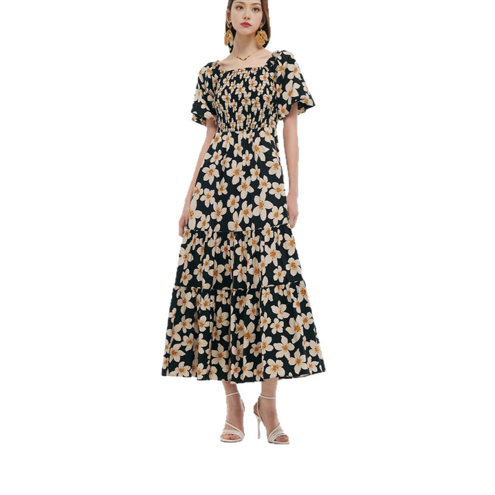 Damen Maxikleid mit voluminösem Rock und Blumenmuster Echo Archiv