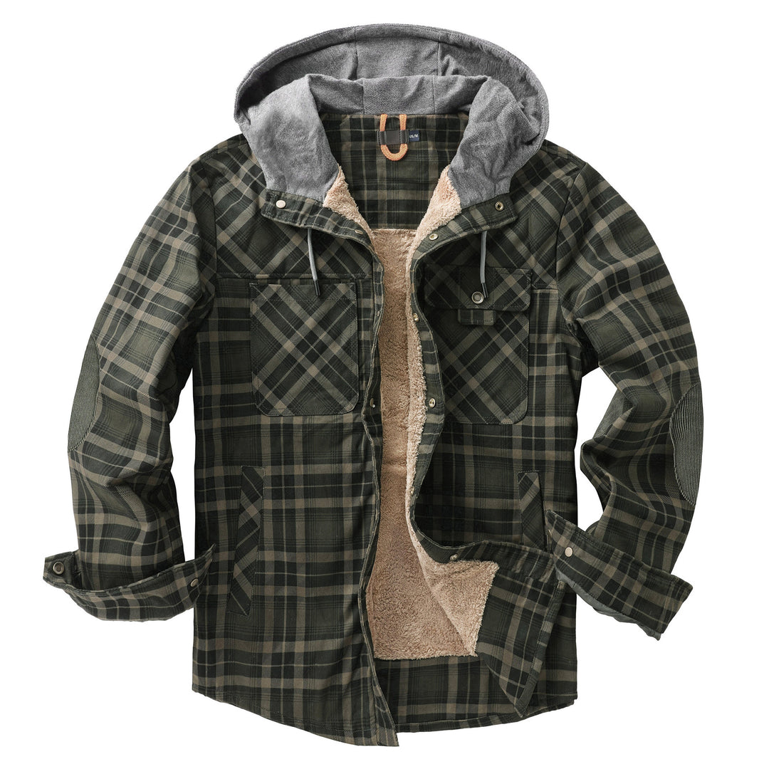 Herren Flanelljacke mit Kapuze und weichem Futter Echoarchiv