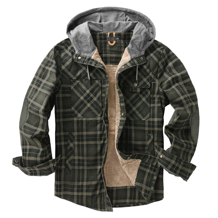 Herren Flanelljacke mit Kapuze und weichem Futter Echoarchiv