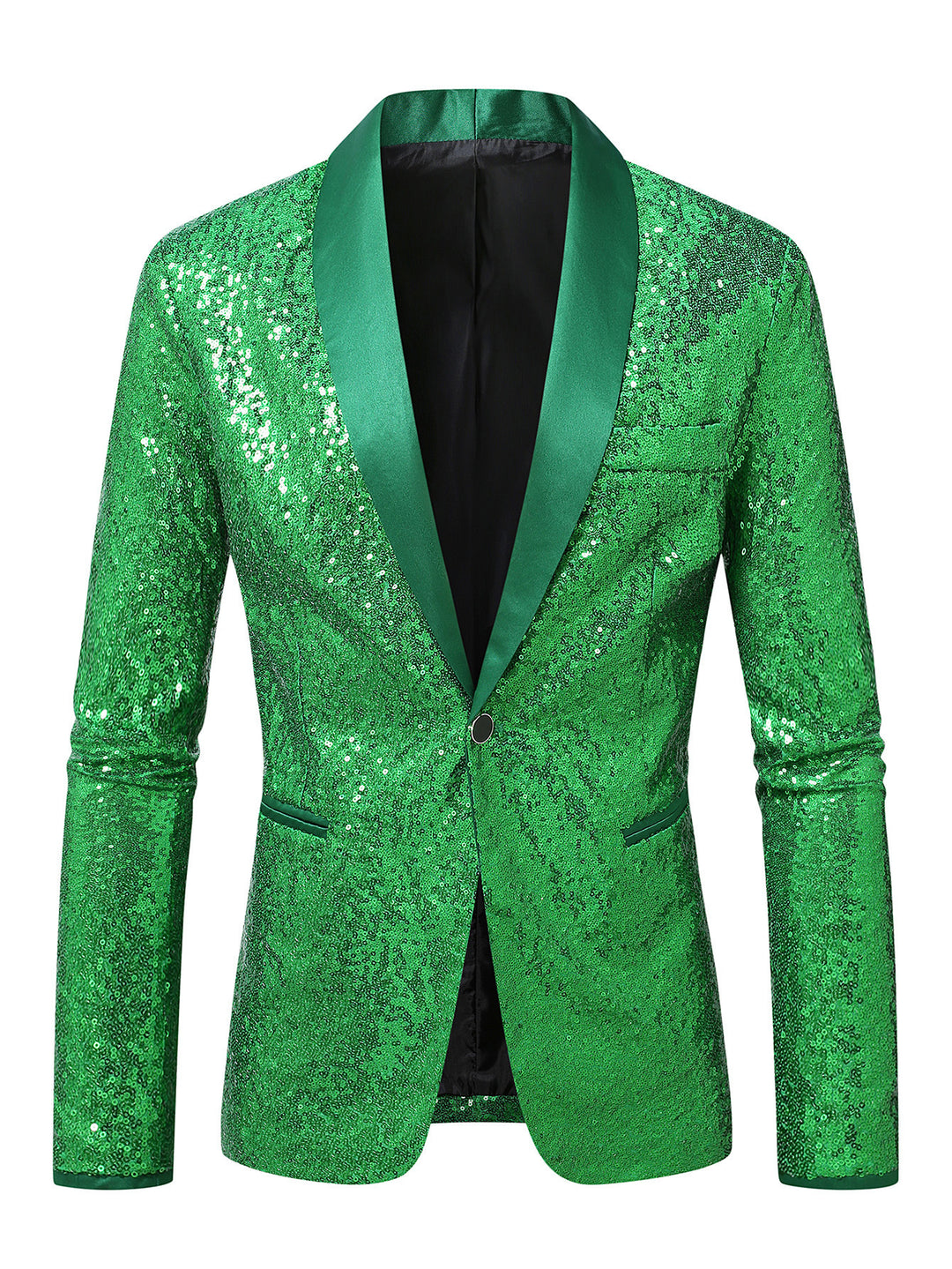 Herren Funkelnder Paillettenblazer mit modernem Schnitt Echoarchiv
