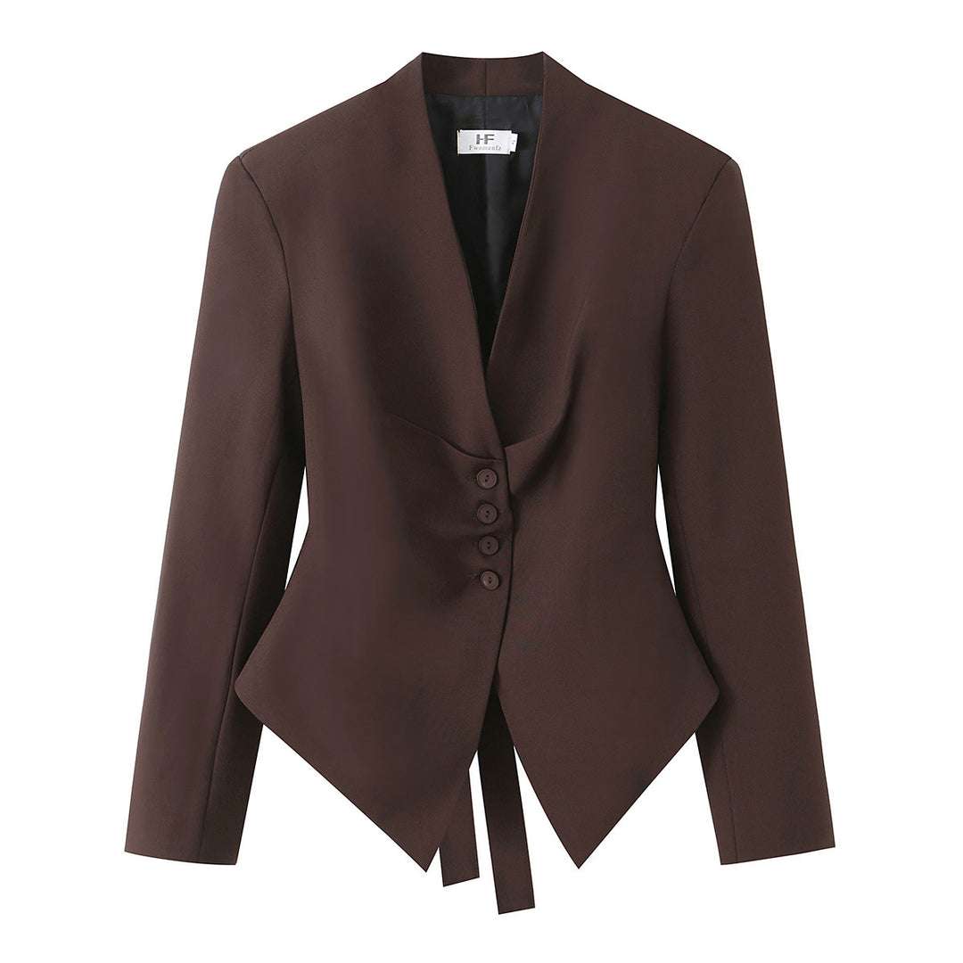 Damen nan taillierter Blazer mit asymmetrischem Saum und Wickeldetail Echo Archiv