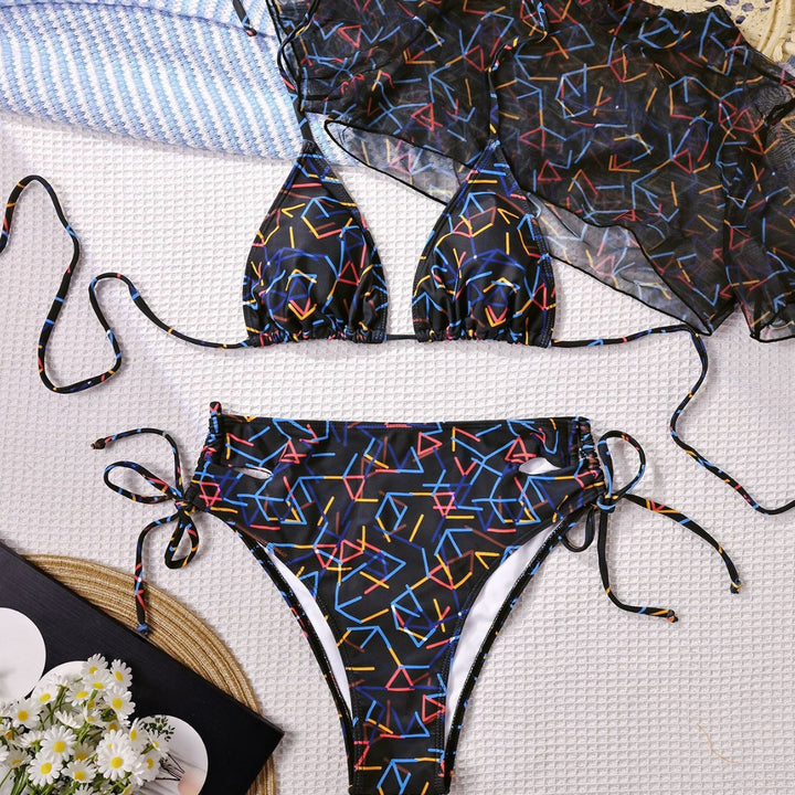 Damen Triangel-Bikini mit transparentem Übertop Echo Archiv