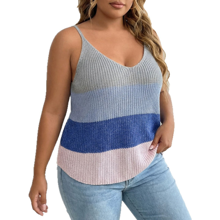 Damen luftiges Stricktop mit V-Ausschnitt und buntem Muster Echo Archiv