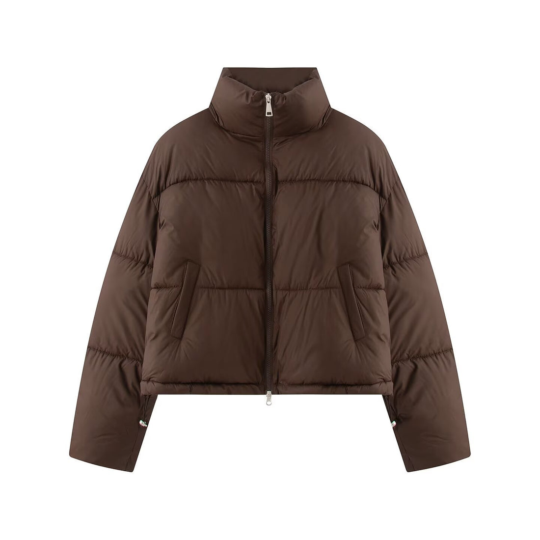 Damen Kurzjacke im Oversized-Boxy-Pufferstil mit hohem Stehkragen Echoarchiv