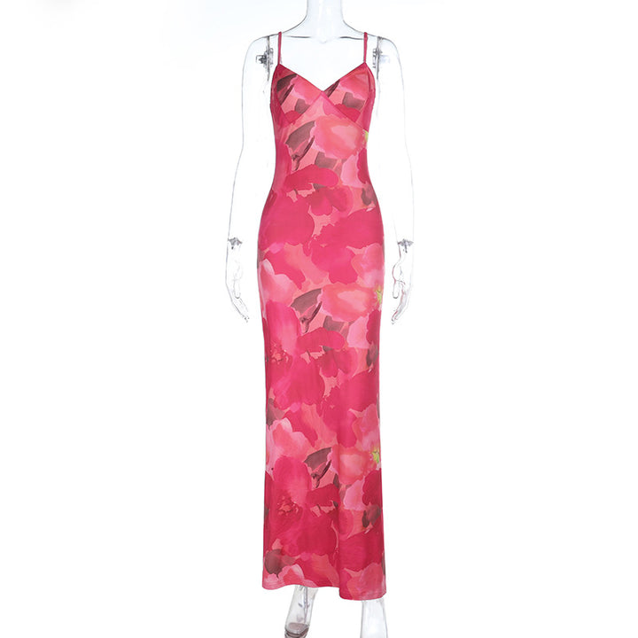 Damen Elegantes Maxikleid mit floralem Muster und feinen Trägern Echo Archiv