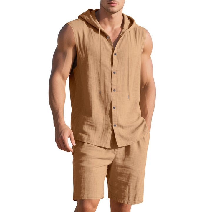 Herren lässiges Kapuzenshirt und Shorts-Set Echoarchiv