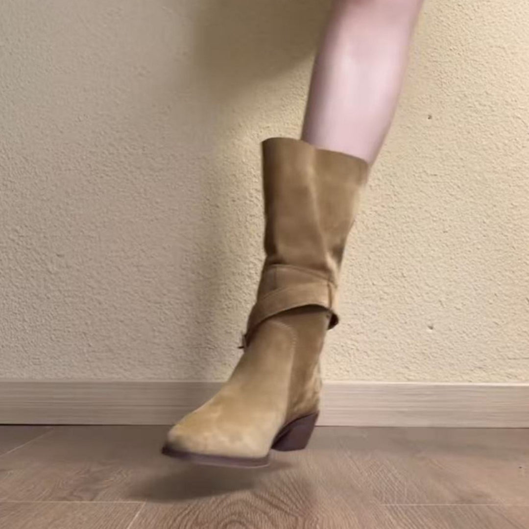 Damen Elegante Schnürstiefel mit modischem Riemen Echo Archiv