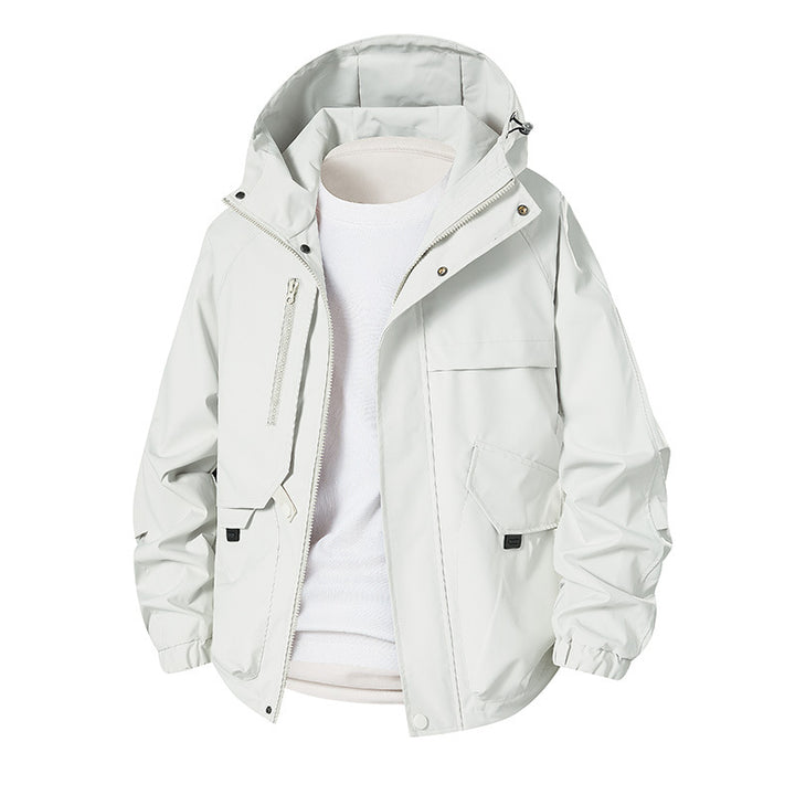 Herren Leichte wasserdichte Funktionsjacke mit Kapuze, Multitaschen und Raglanärmeln Echoarchiv