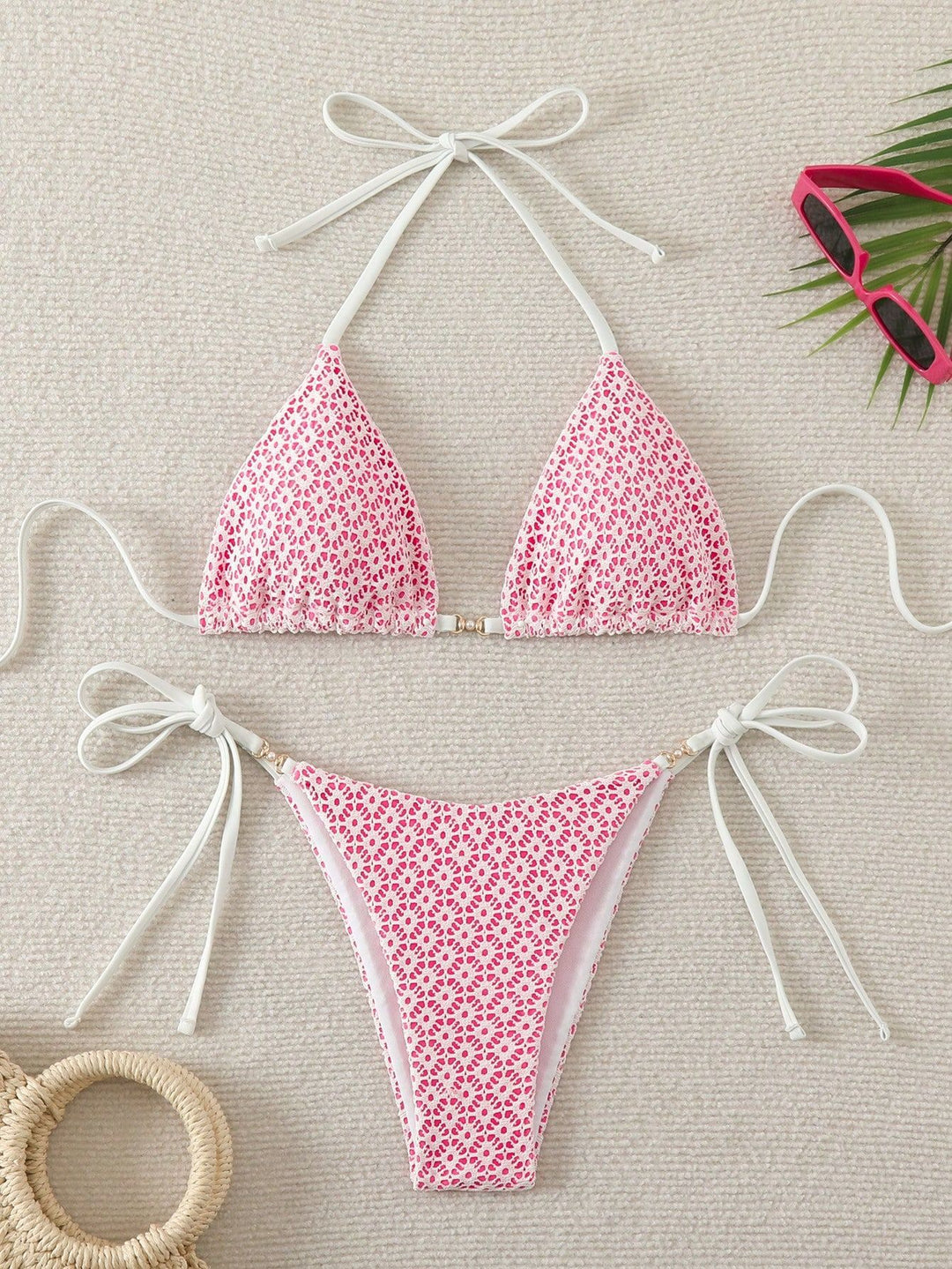 Damen raffinierter Bikinischnitt mit verstellbaren Bindebändern Echo Archiv