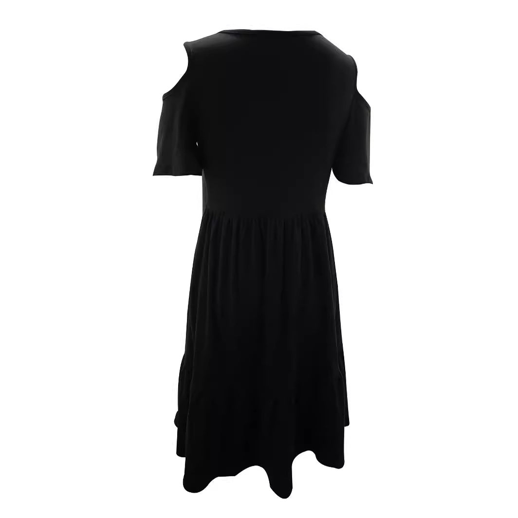 Damen lässiges Kleid mit kaltem Schulterdesign und voluminösem Rock Echo Archiv