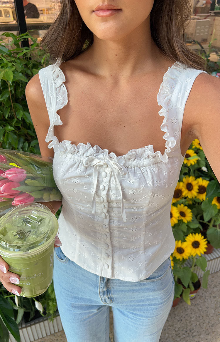 Damen Rüschenbluse mit Knopfleiste und floralem Design Echo Archiv