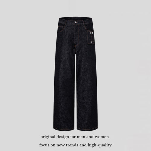 Damen Hochtaillierte Wide‑Leg Jeanshose mit Utility‑Tasche Echoarchiv