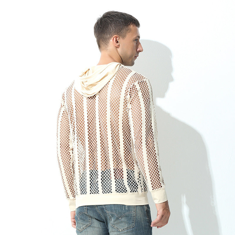 Herren atmungsaktiver Mesh-Hoodie mit Kapuze Echoarchiv