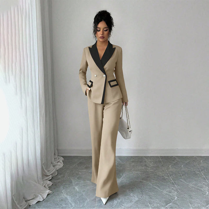 Damen Elegantes Doppelreihiges Blazer-Set Echo Archiv