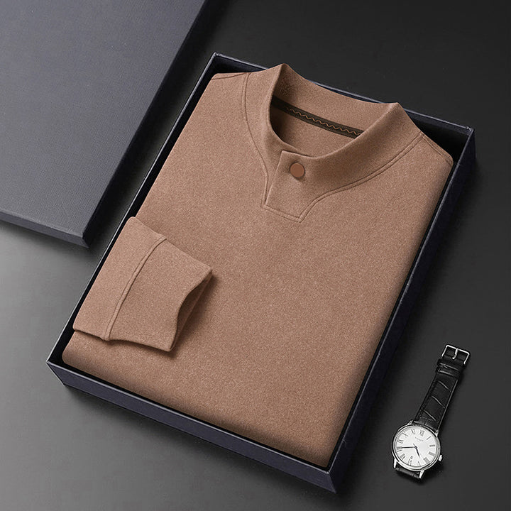 Herren Poloshirt mit modernem Stehkragen und eleganter Knopfleiste Echoarchiv