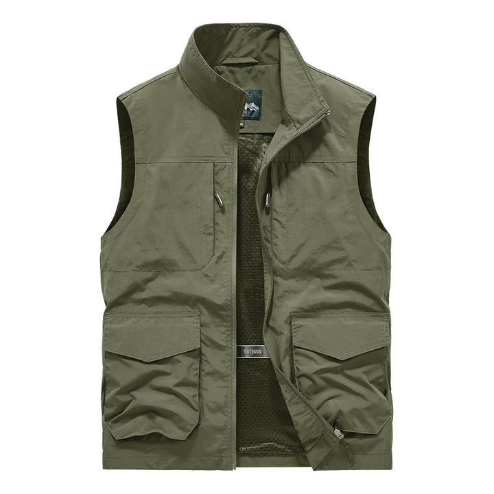 Herren Utility-Outdoorweste mit Multifachtaschen, Mesh-Futter & Stehkragen Echo Archiv